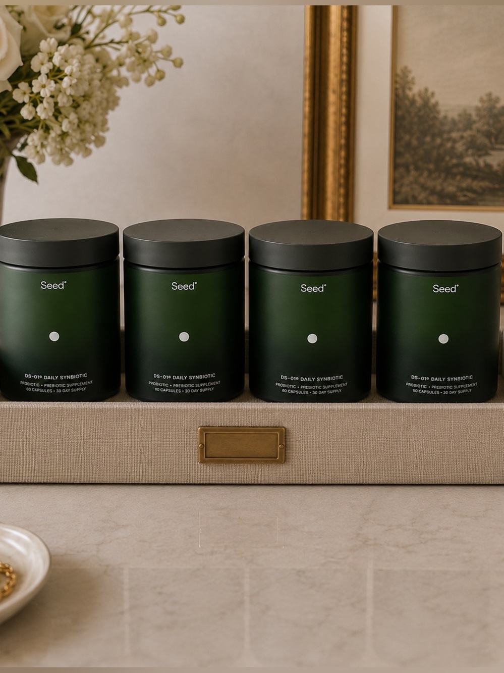 Collectible Green Glass Seed Jars Empty